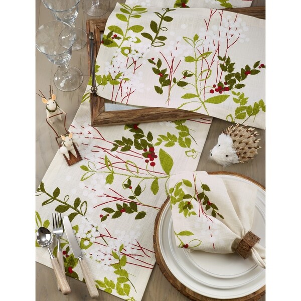 Botanical Print Holiday Dinner Napkins (Set of 4)