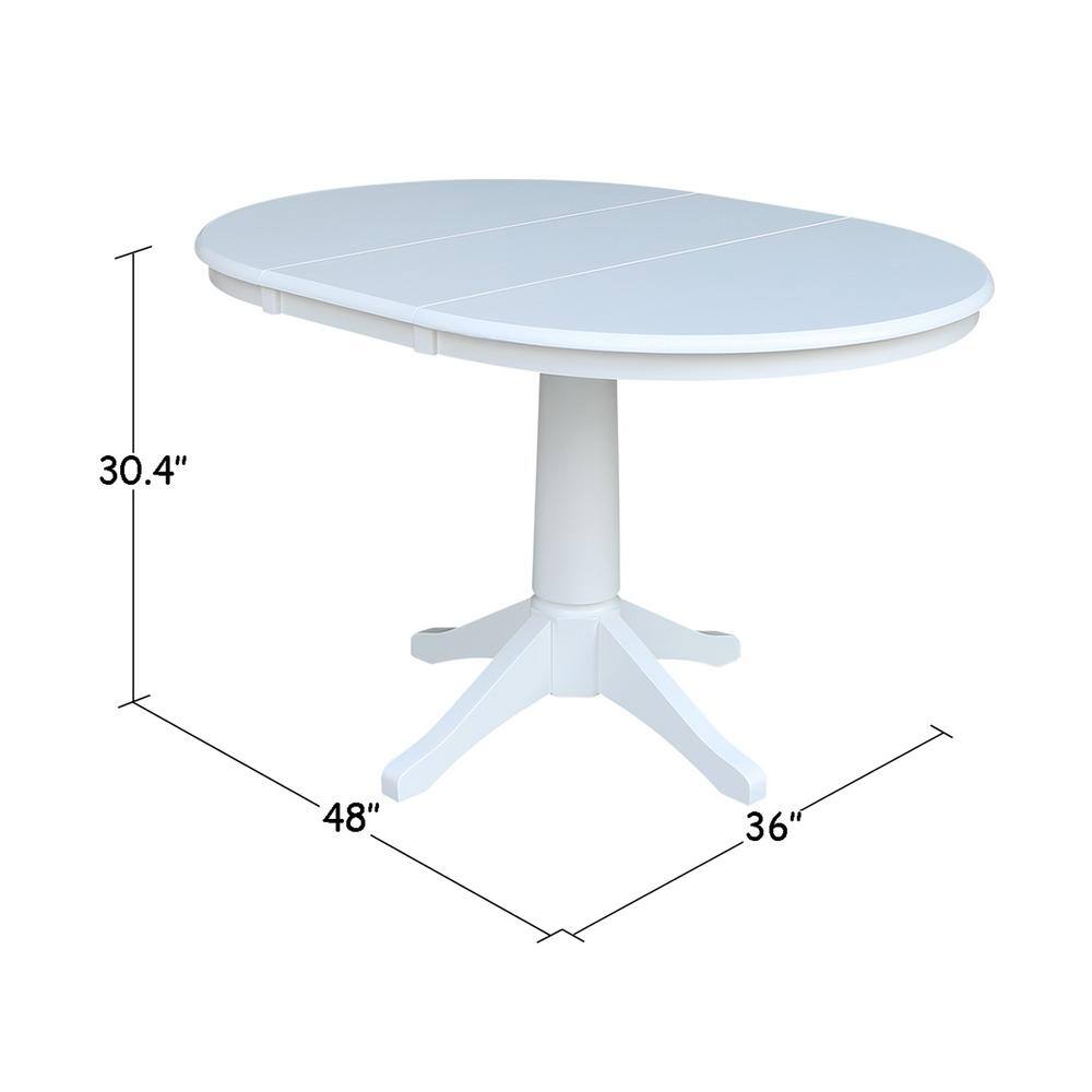 International Concepts White Oval Olivia Pedestal Dining Table K08-36RXT-27B