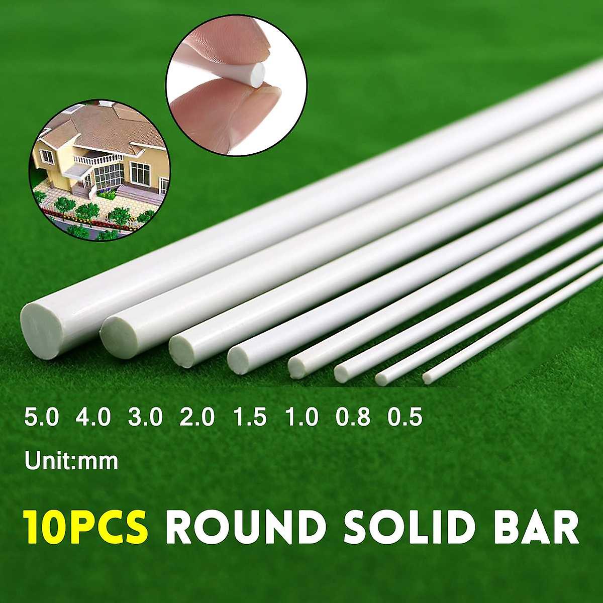 10pcs Abs Round Solid Bar Plastic White Welding Rods Diy House Sand Table Model Building Making Rods Sticks Tools Dropshipping