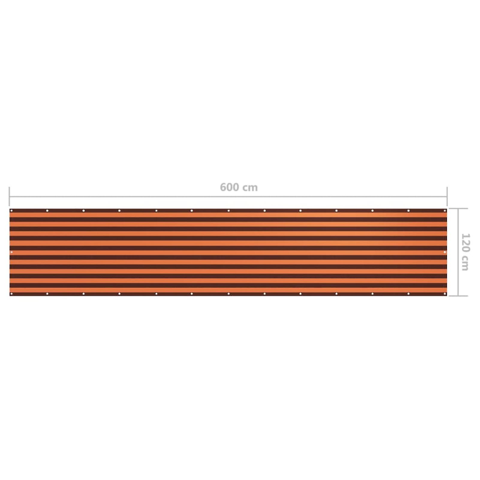 Orange And Brown Balcony Screen 120x600 Cm Oxford Fabric No.357840