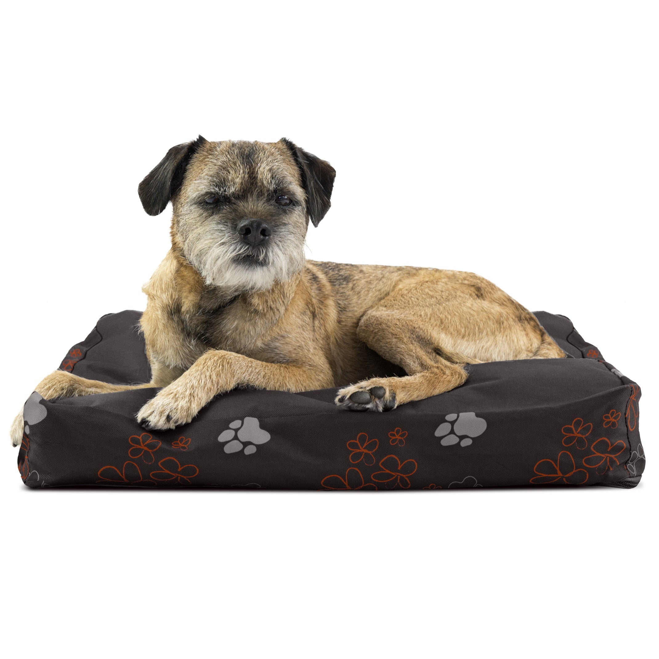 FurHaven Pet Dog Bed | Deluxe Indoor/Outdoor Garden Pillow Pet Bed for Dogs and Cats， Bark Brown， Small