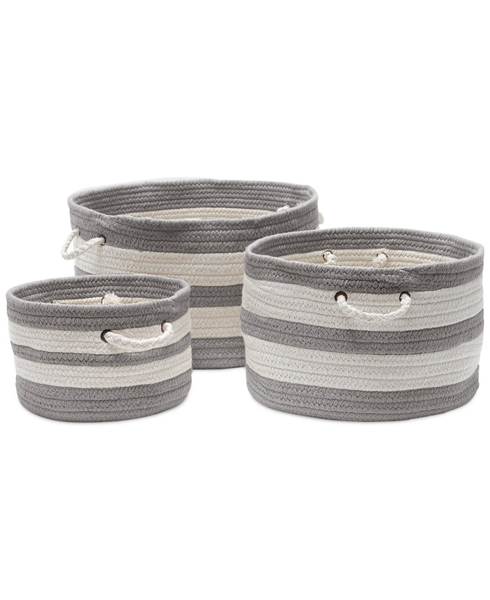 Colonial Mills Valley-Stripe 3 Piece Basket Set