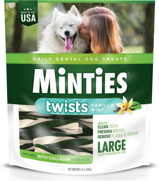 Minties Twists Large Vanilla Mint Dental Dog Treats