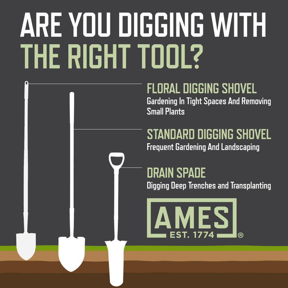 Ames 16 in. D-Handle Drain Spade 2531700