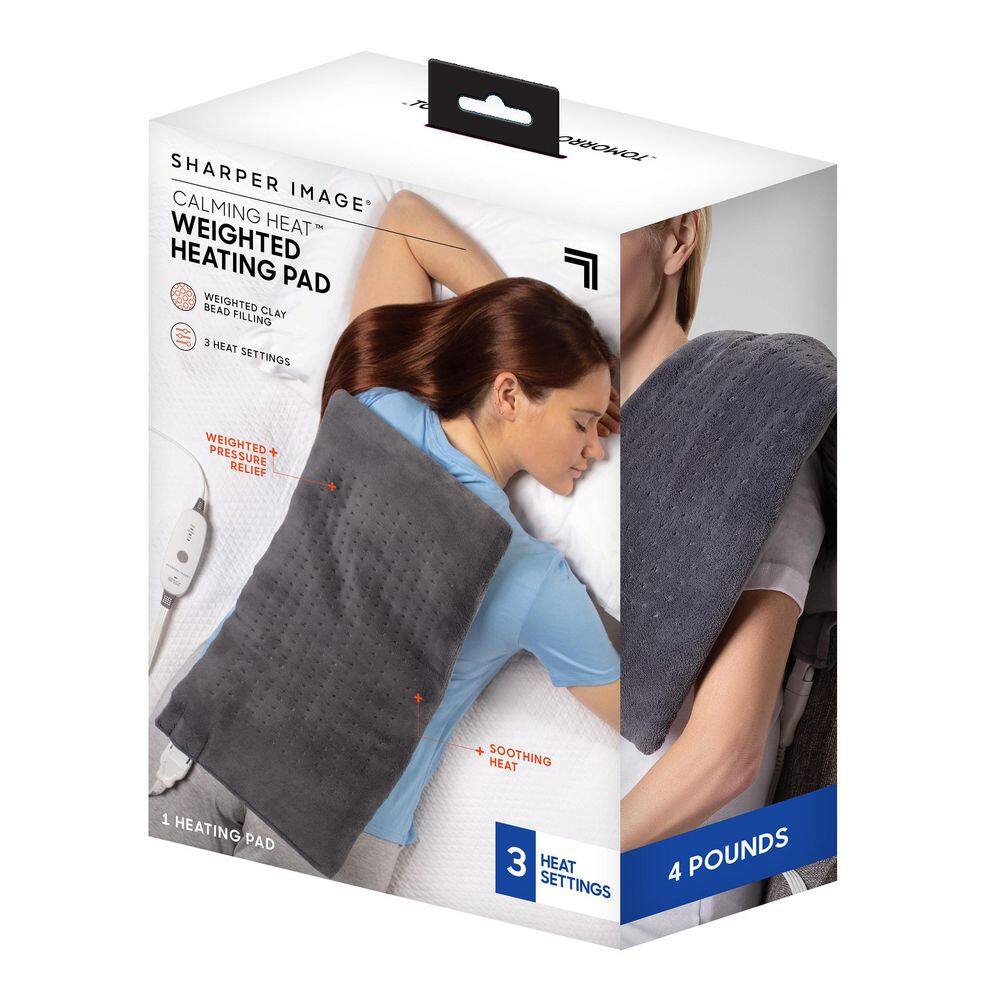 CALMING HEAT 13.78 in. W X 25.59 in. D Weighted Heating Pad in Gray CWT01106