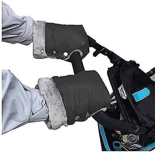 Winter Hand Warmer Stroller Walking Gloves， Stroller Warm Gloves， Waterproof Gloves， Black