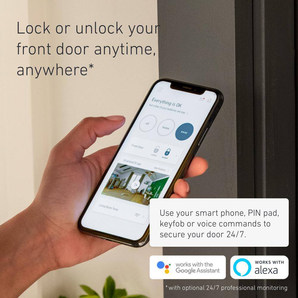 SimpliSafe Smart Lock WiFi Connected Wireless (Battery) with PIN Pad and Remote Access - White SLK100WW