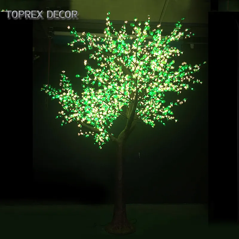 Outdoor Indoor Garden Supplies Landscaping Decoration Artificial Led Lighted Japanese Pink Cherry Sakura Blossom Tree