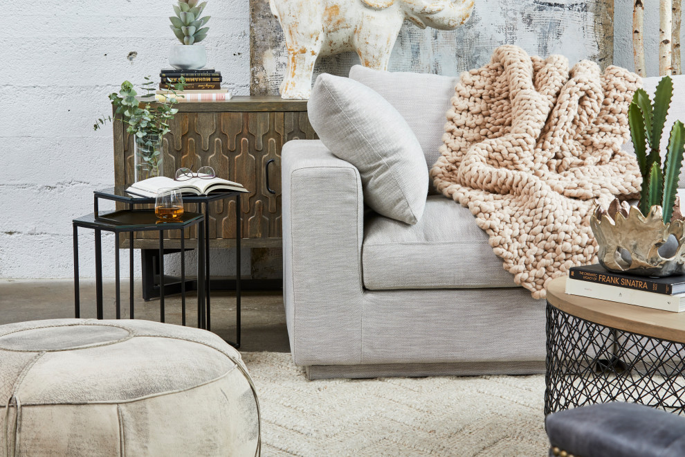 Justin Corner Taupe   Transitional   Armchairs And Accent Chairs   by Buildcom  Houzz