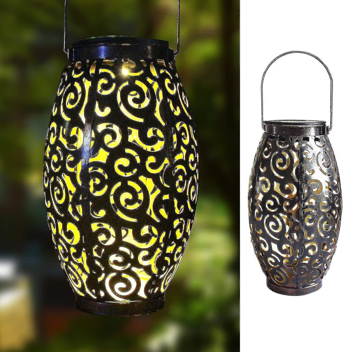 Solar Lantern， Led Solar Garden Lights Outdoor， Hanging Lantern Solar Powered With Handle Waterproof， Decorative Retro Metal Solar Lights For Table Pa