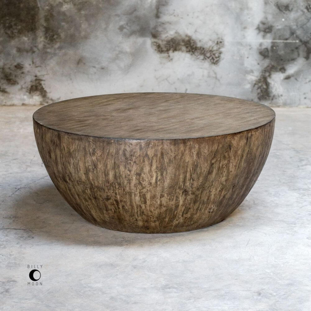 Uttermost Lark 42 x 18 quotRound Wood Coffee Table   Rustic   Coffee Tables   by Lighting and Locks  Houzz