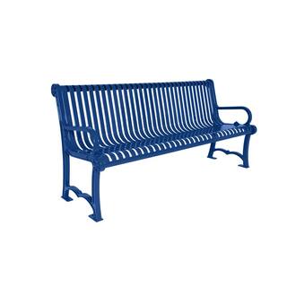 ULTRASITE 4 ft. Charleston Bench with Back Slat 964-S4-BLUE