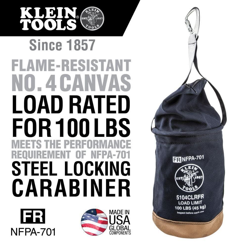 Klein Tools Flame-Resistant Canvas Bucket w/Top 5104CLRFR from Klein Tools