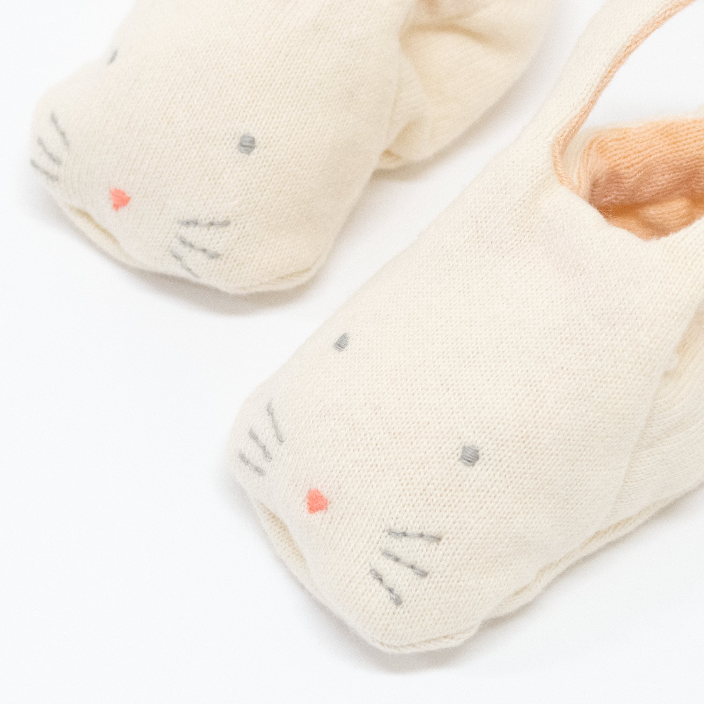 Peach Bunny Baby Booties