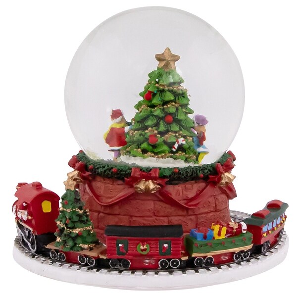 Christmas Tree with Revolving Train Musical Snow Globe