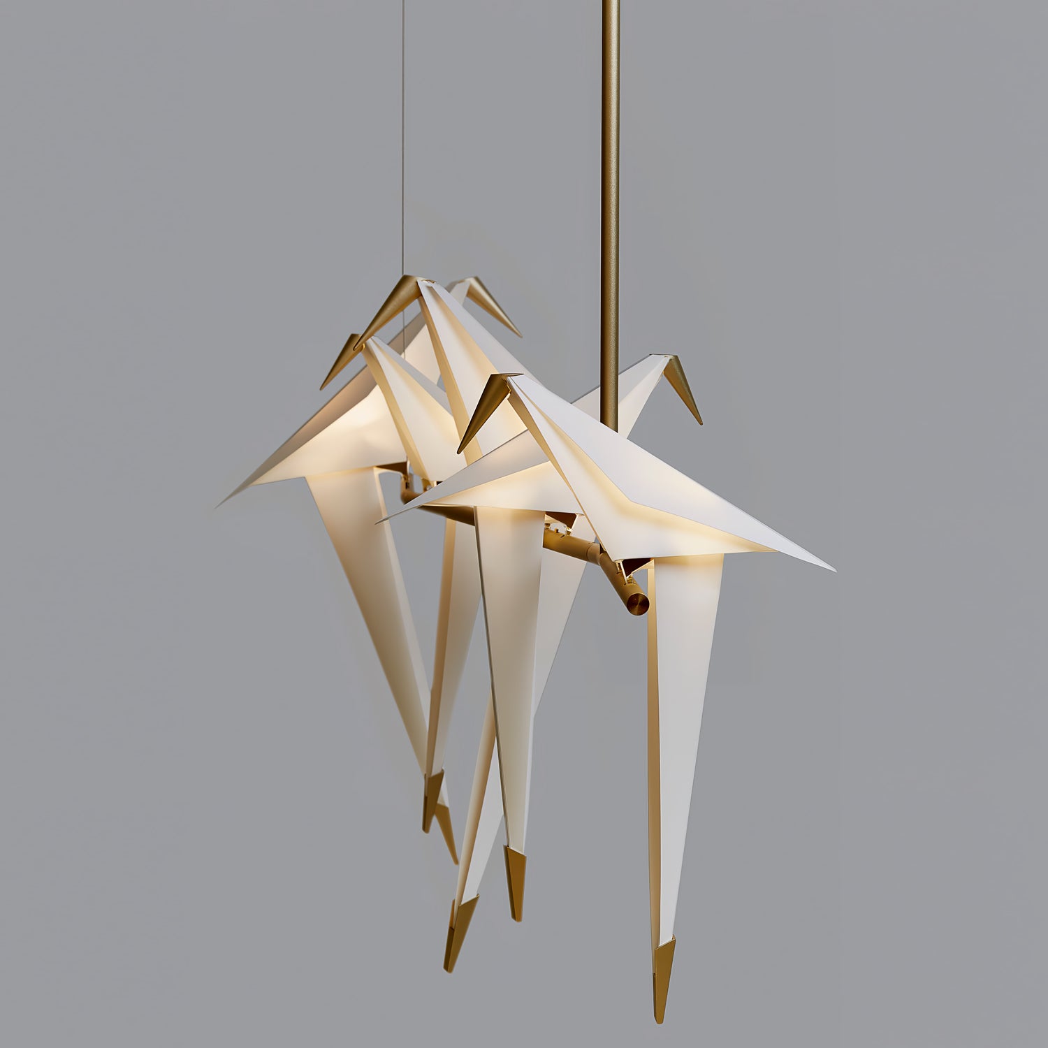 Paper Crane Bird LED Chandelier