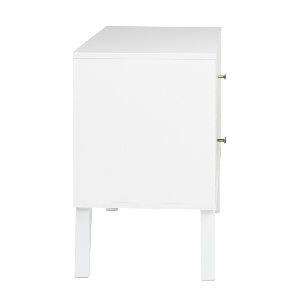 Prepac Milo Mid Century Modern 2 Drawer Nightstand  Bedside Table  Contemporary Bedroom Furniture