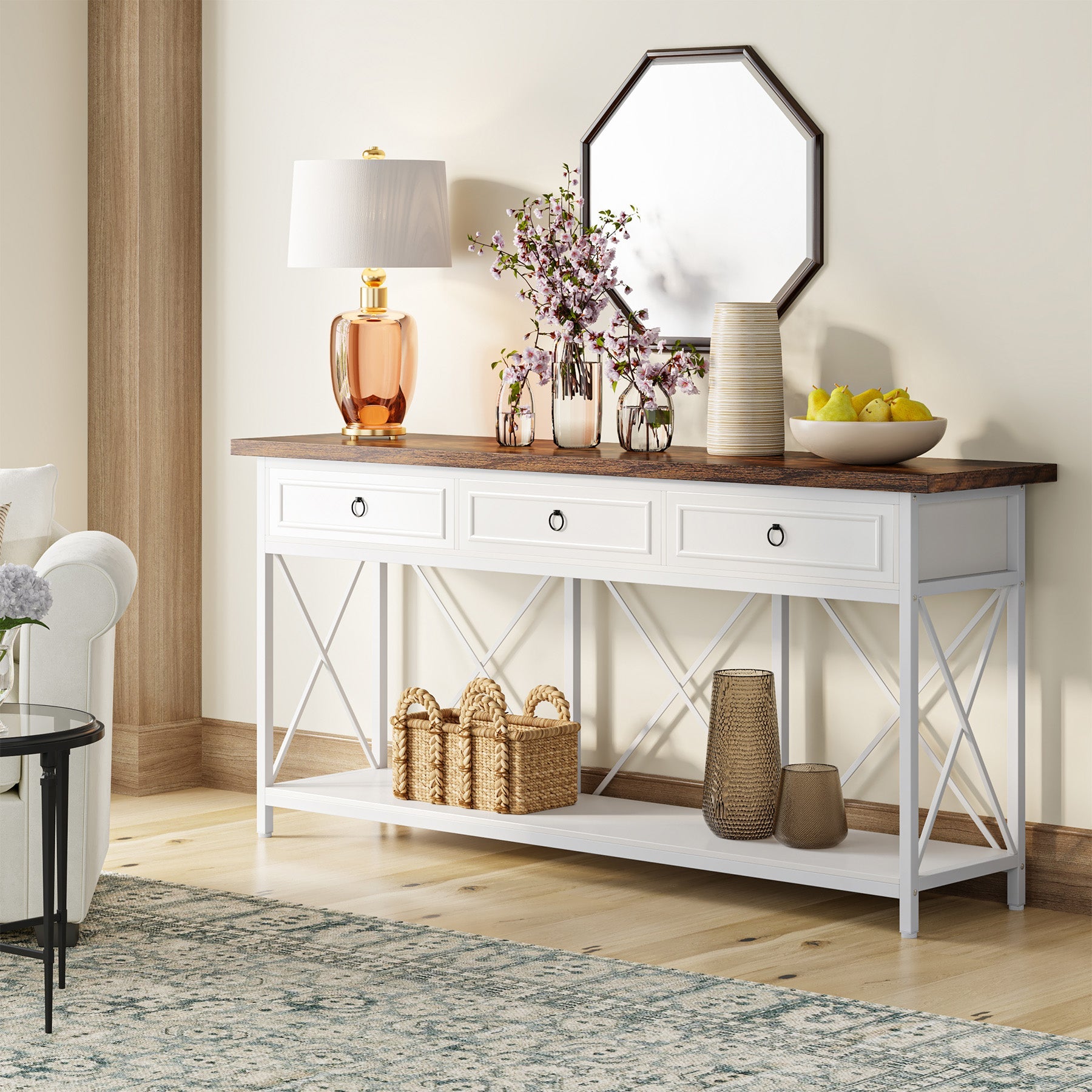 3-Drawer Console Table, 70.8