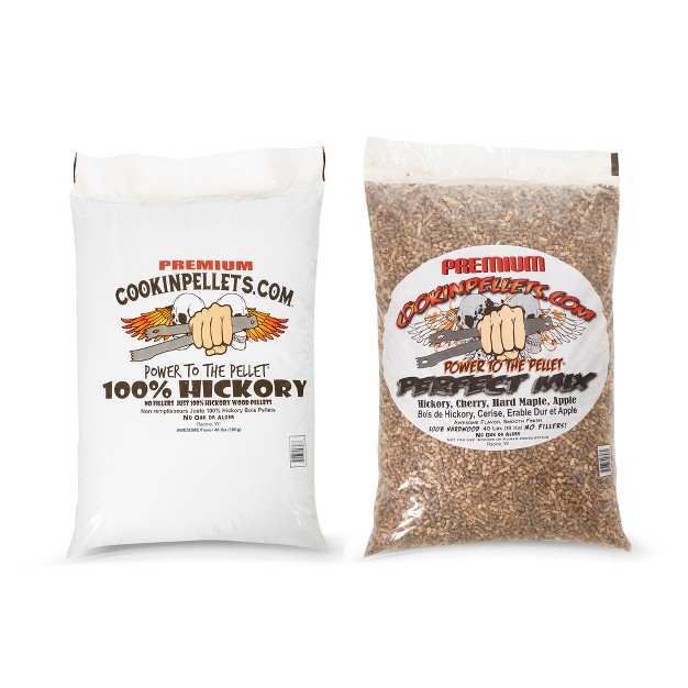 Cookinpellets Perfect Mix Hickory Cherry Hard Maple Apple Wood Pellets Bundle With Premium Hickory Grill Smoker Smoking Wood Pellets 40 Lb Bags