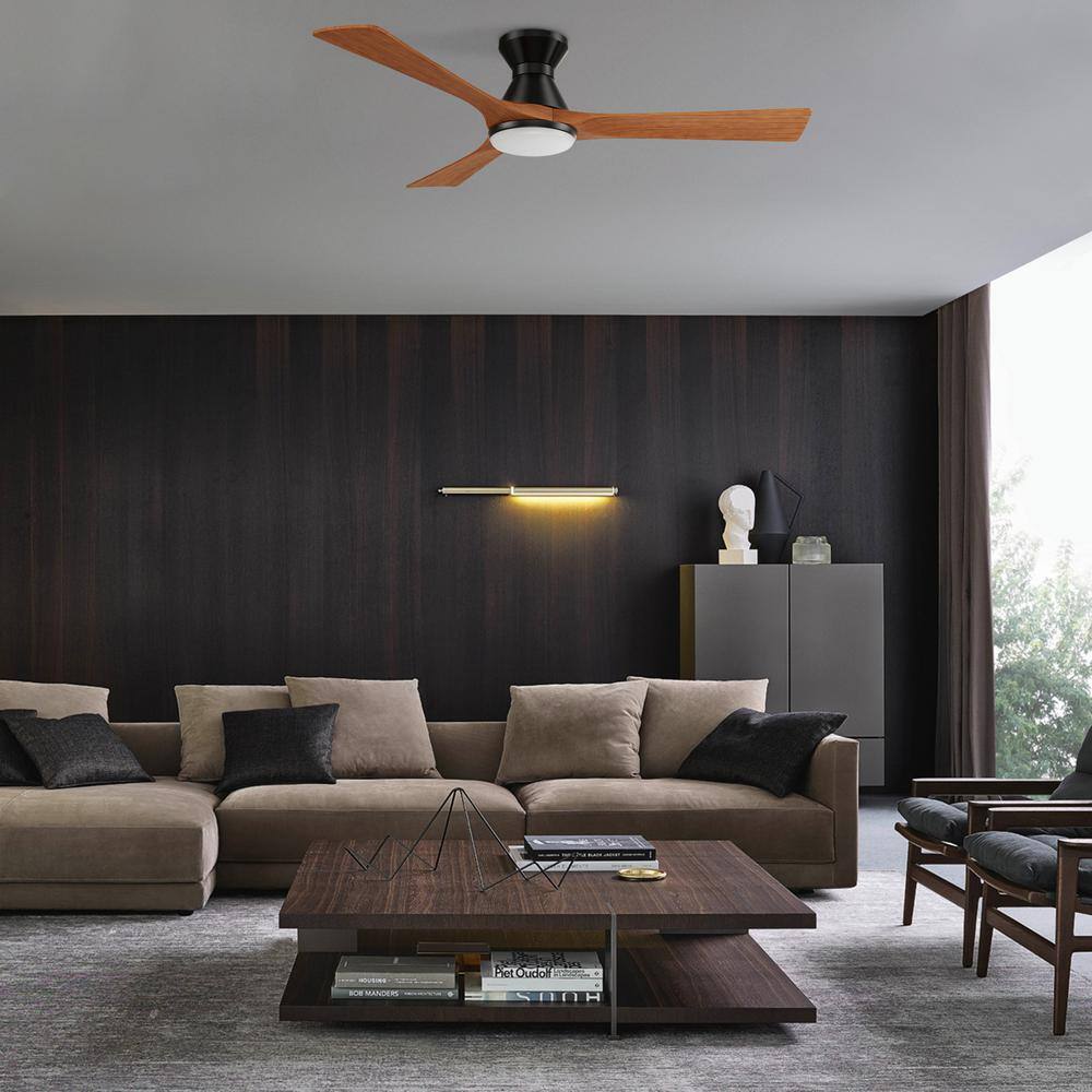 CARRO Antrim 52 in. Integrated LED IndoorOutdoor Black Smart Ceiling Fan with Light and Remote Works with AlexaGoogle Home HS523A2-L12-BM2-1-FM