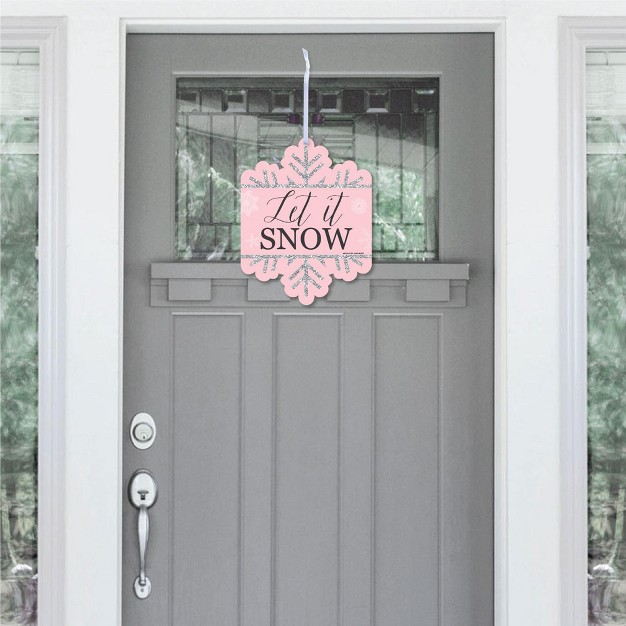 Big Dot Of Happiness Pink Winter Wonderland Hanging Porch Snowflake Birthday Party And Baby Shower Outdoor Decor Front Door Decor 1 Pc Sign