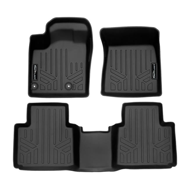 Smartliner SA0561-B0561 Custom Fit Floor Mats 2 Row Liner Set for 2022-2023 Mitsubishi Outlanderand#44; Black