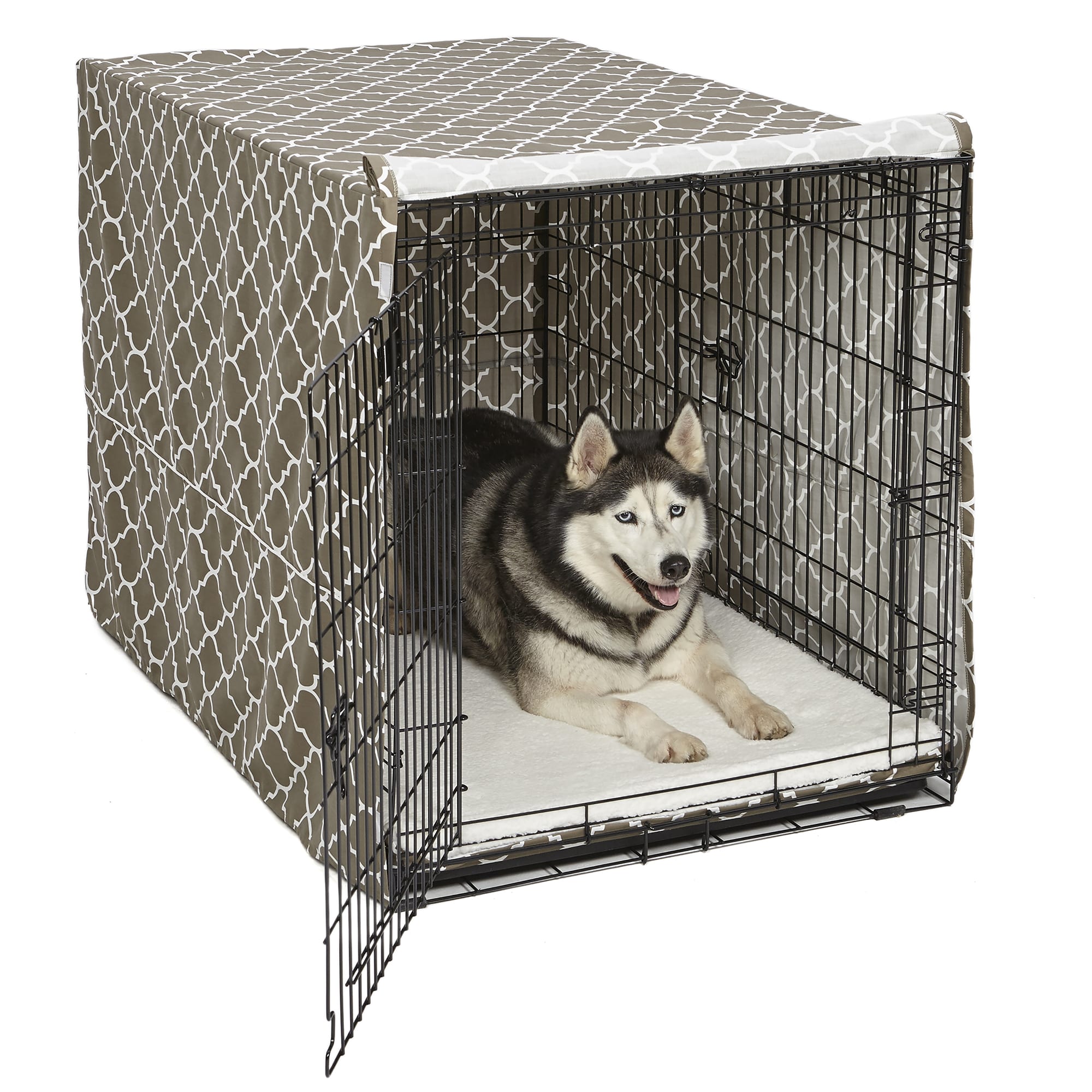 Midwest Quiet Time Defender Brown Crate Cover for Dogs， 48