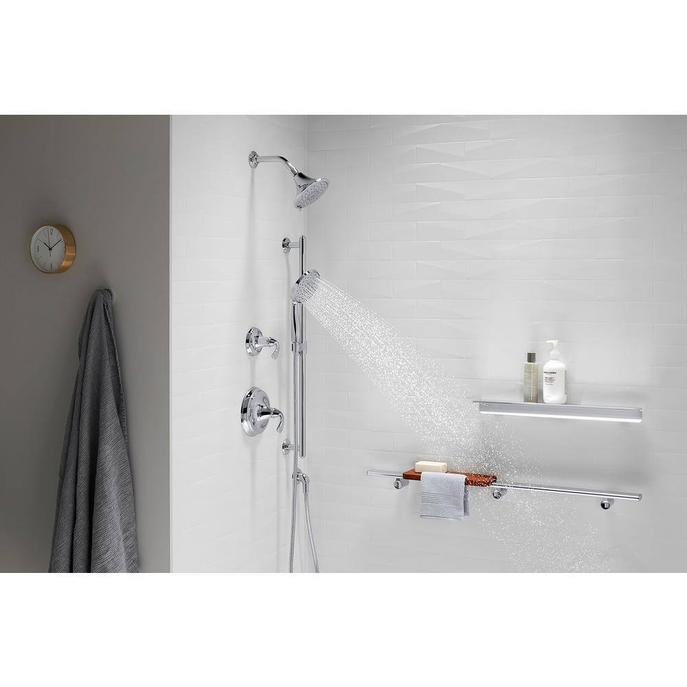 KOHLER Forte 3-Spray 5.5 in. Single Wall Mount Fixed Shower Head in Polished Chrome K-22169-CP