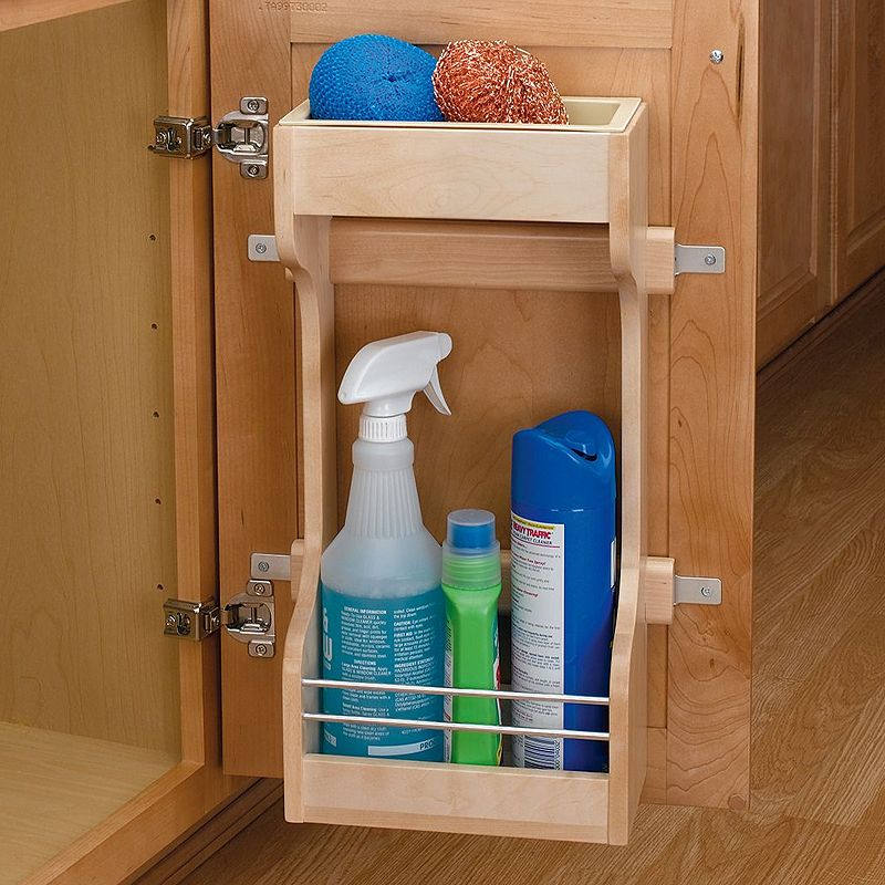 Rev-A-Shelf Door Mount Sink Base Cabinet Storage Organizer， Wood， 4SBSU-18