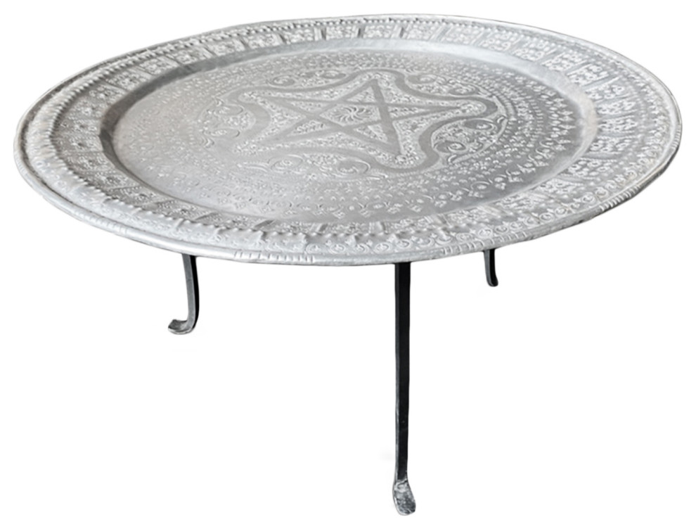 Aluminum Moroccan Tray Table   Mediterranean   Side Tables And End Tables   by Design Mix Furniture  Houzz