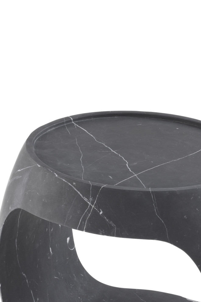 Black Marble Round Side Table  Eichholtz Clipper Low   Transitional   Side Tables And End Tables   by Oroa   Distinctive Furniture  Houzz