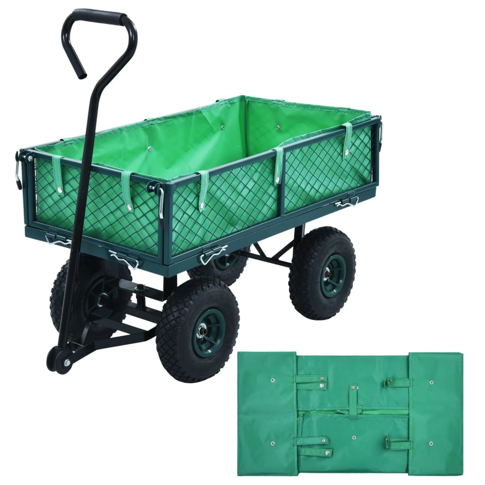 Festnight Garden Cart Liner Green Fabric