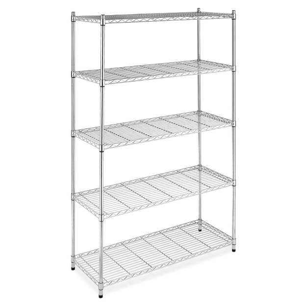 Whitmor 5 Tier  Large Shelving Chrome Silver