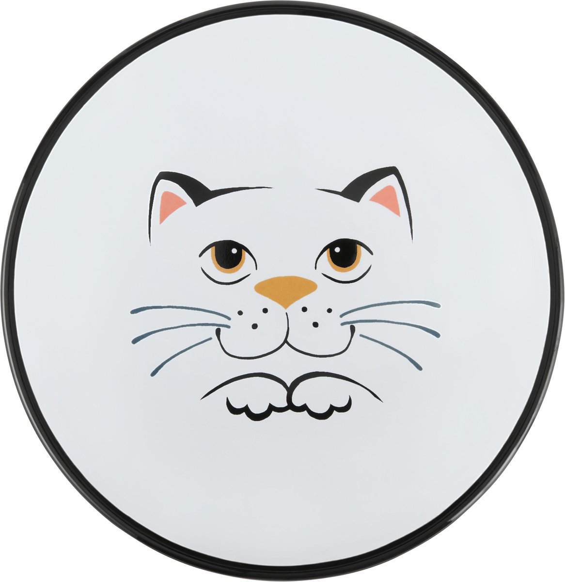 Frisco Cat Face Wide Shape Elevated Non-Skid Ceramic Cat Bowl