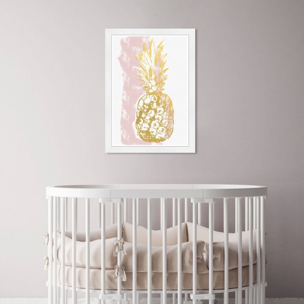 X 21 quot Gold And Blush Pineapple Food And Cuisine Framed Art Print Wynwood Studio