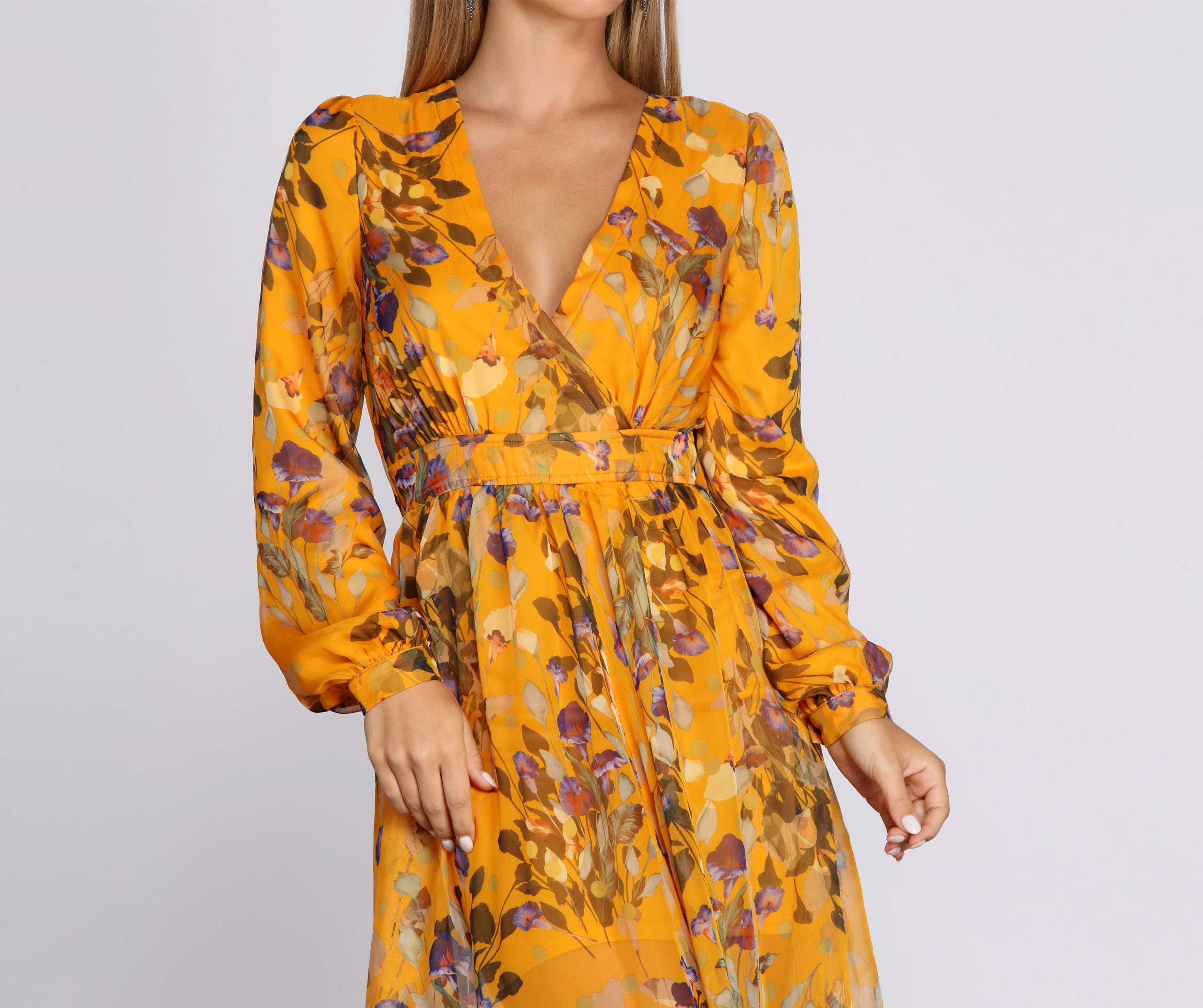 Eliana Formal Plunging Wrap Dress