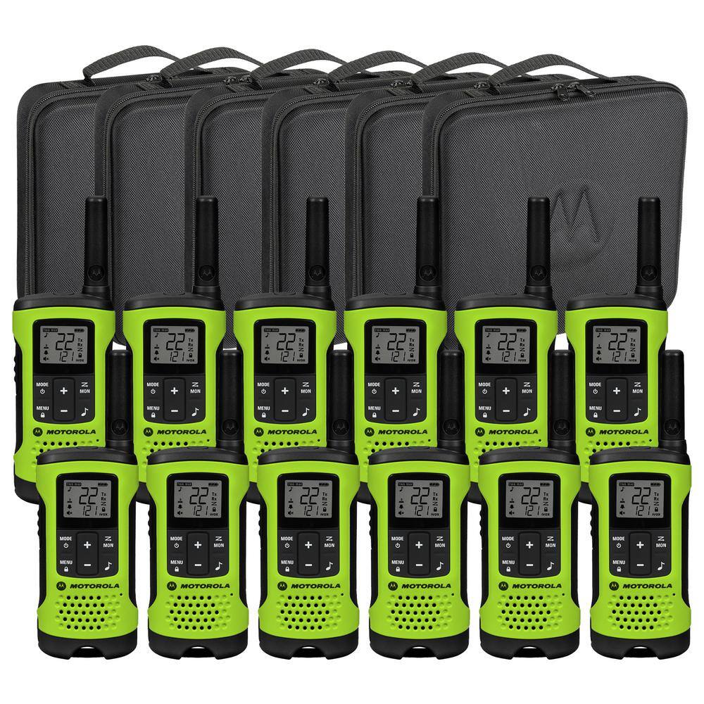 MOTOROLA Talkabout T605 Rechargeable Waterproof 2-Way Radio with Carry Case and Charger in Green (12-Pack) T605-BNDL-1