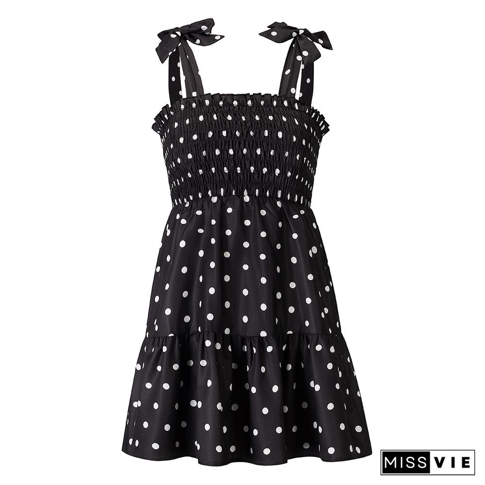 Elegant Strapless Sexy Dot Sling Dress Women Summer Dresses New Slim Folds Temperament Ruffle Collar Chic A-line Mini Dress