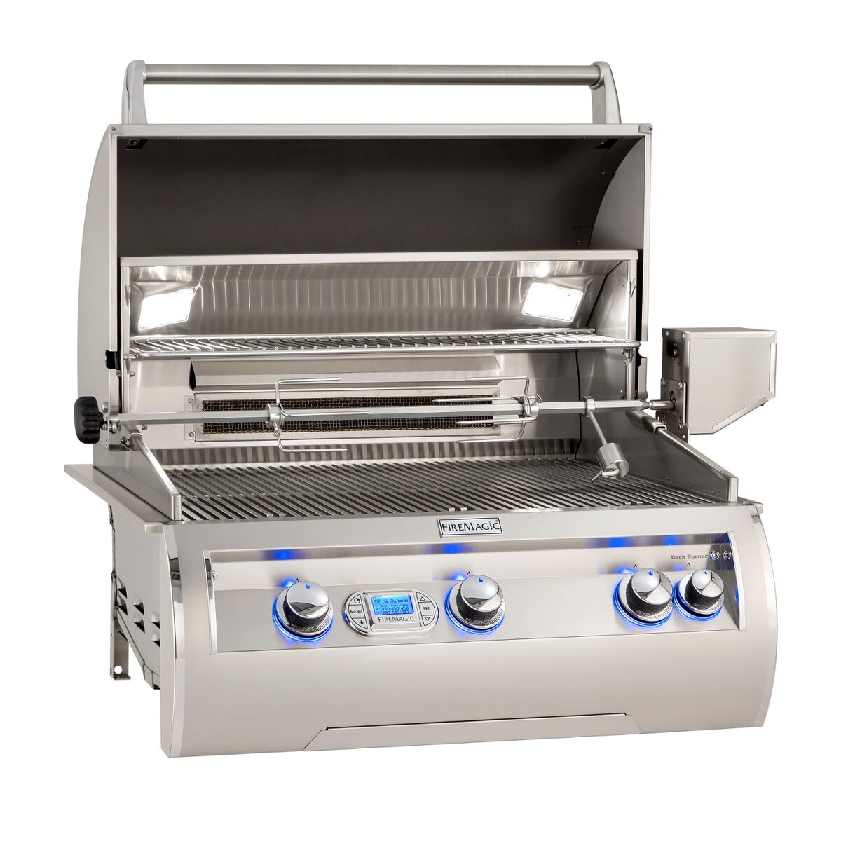 Fire Magic Echelon Diamond E660I 30-Inch Built-In Natural Gas Grill W/ One Infrared Burner， Rotisserie， and Digital Thermometer