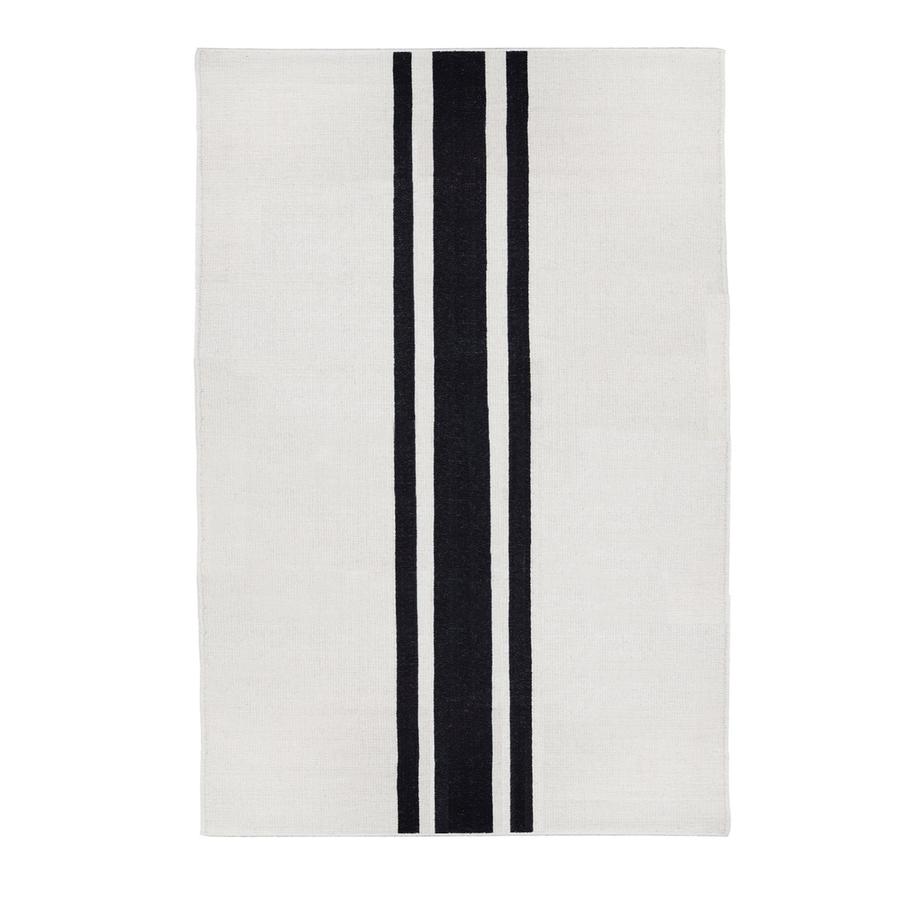 Beachwood Handwoven Rug in Ivory and Black