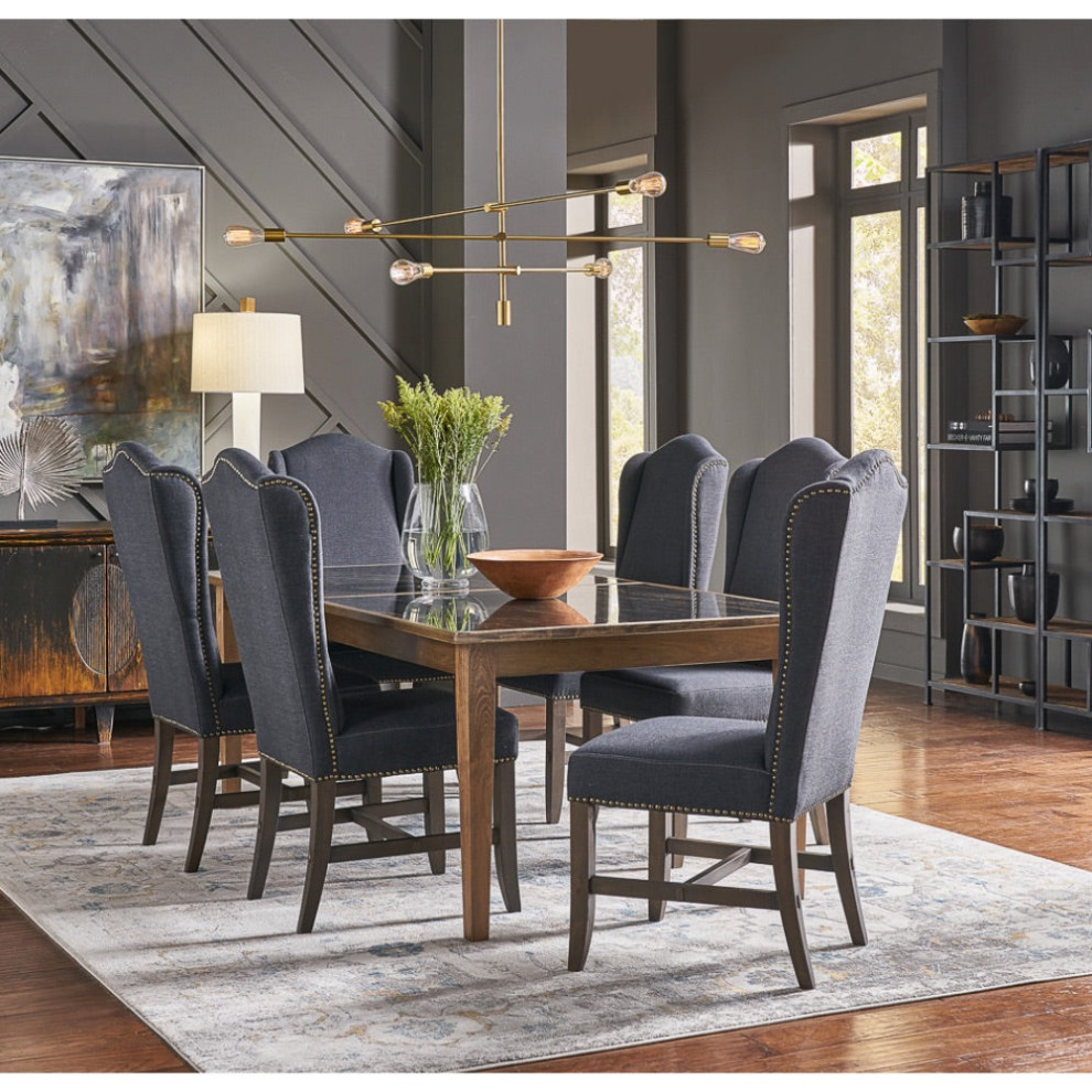 Black High Back Dining Chairs Set of 2   Traditional   Dining Chairs   by Sideboards and Things  Houzz