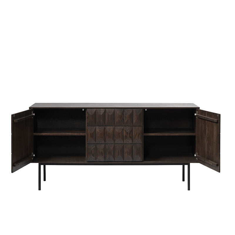 LATINA Sideboard Buffet 1.6M -  Dark Brown & Black