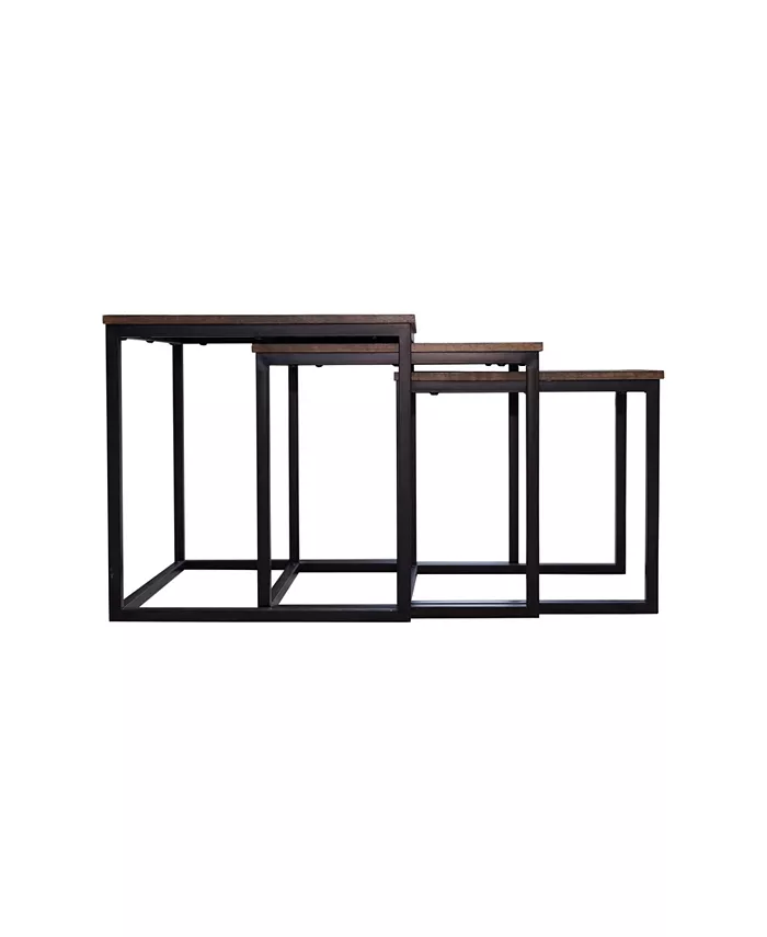 Alaterre Furniture Arcadia Acacia Wood 24 Square Nesting End Tables