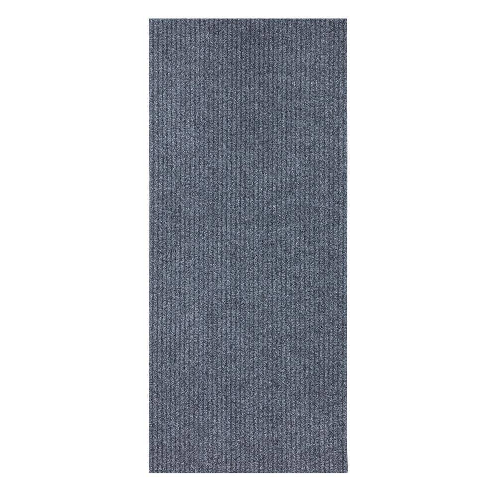 Ottomanson Non-Slip Rubberback Solid 3x5 IndoorOutdoor Runner Rug 2 ft. 7 in. x 4 ft. Gray Polypropylene Garage Flooring SRT703-3X4