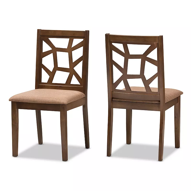 Baxton Studio Mid-Century Brown Dining Chair 2-piece Set