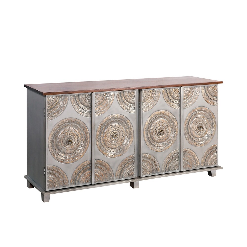 Elk Home Redmond Gray Finish Wood 71 Inch Wide Credenza