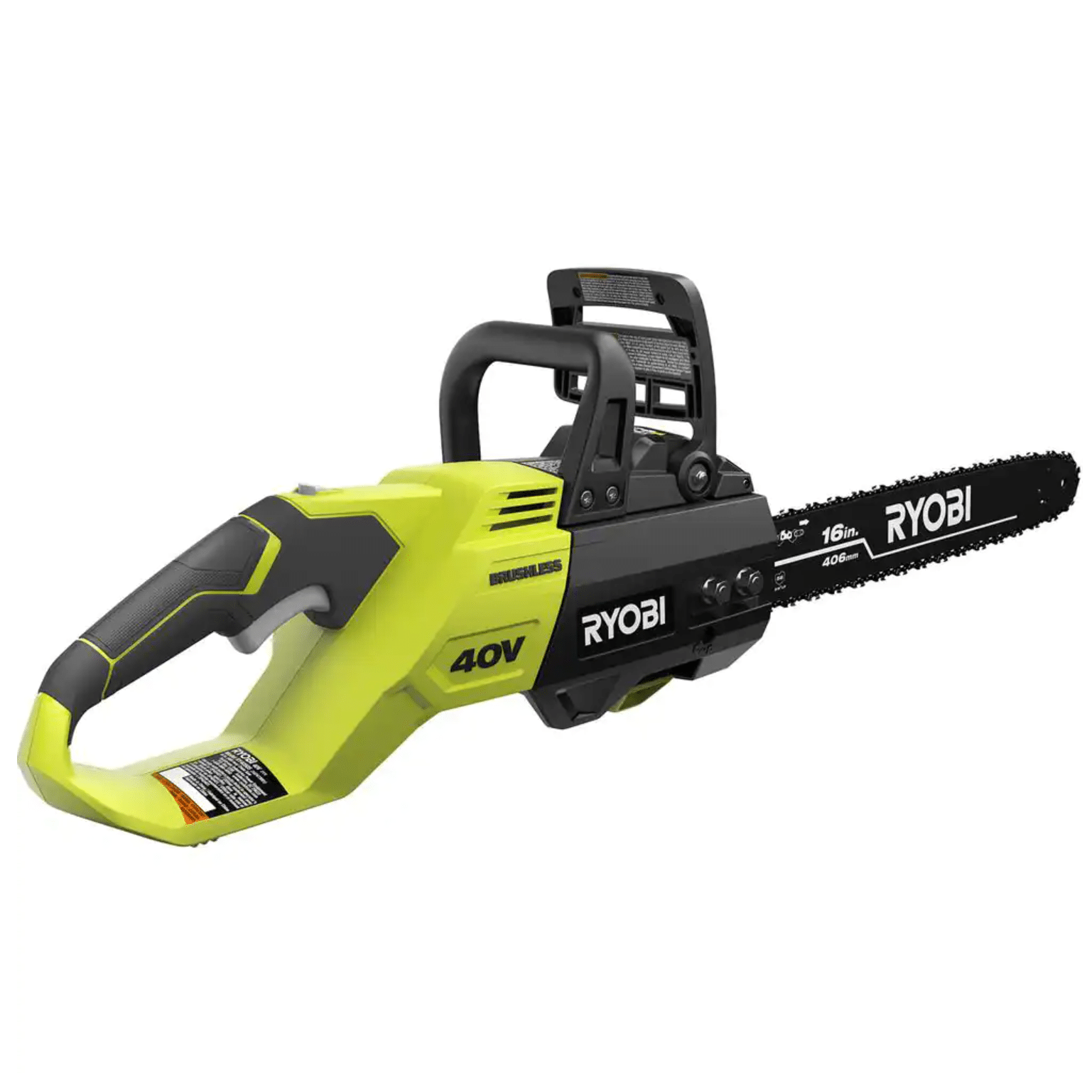 Ryobi 40V Brushless 16 in. Cordless Battery Chainsaw， Tool Only (RY40505BTL)