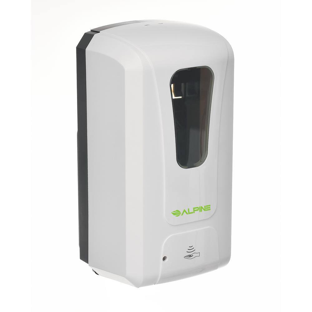 Alpine Industries 40 oz. Wall Mount Automatic Liquid Gel Sanitizer Commercial Soap Dispenser and C-FoldMulti-Fold Paper Towel Dispenser 430-L-PK1