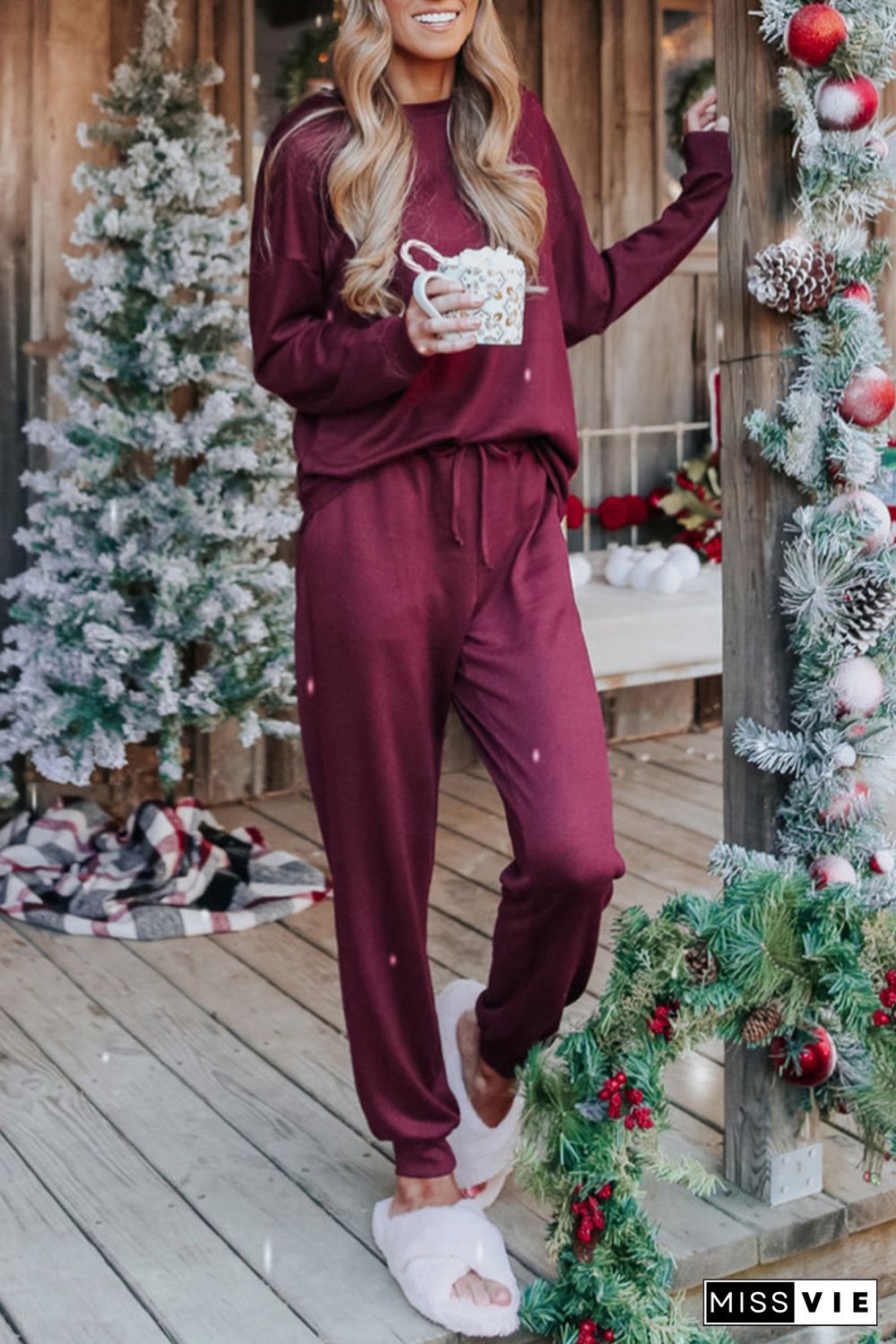 Long Sleeve Pullover and Jogger Pants Lounge Set