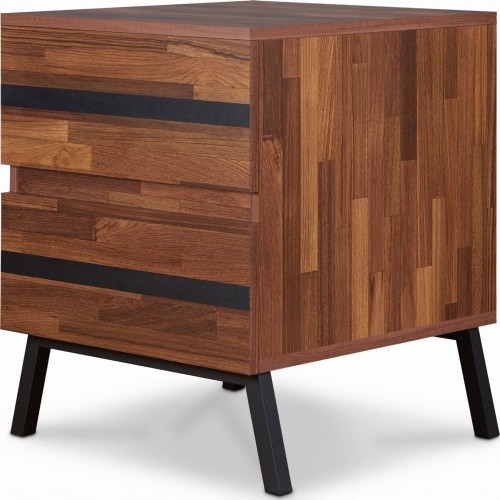 ACME Karine End Table in Walnut   Black 80622